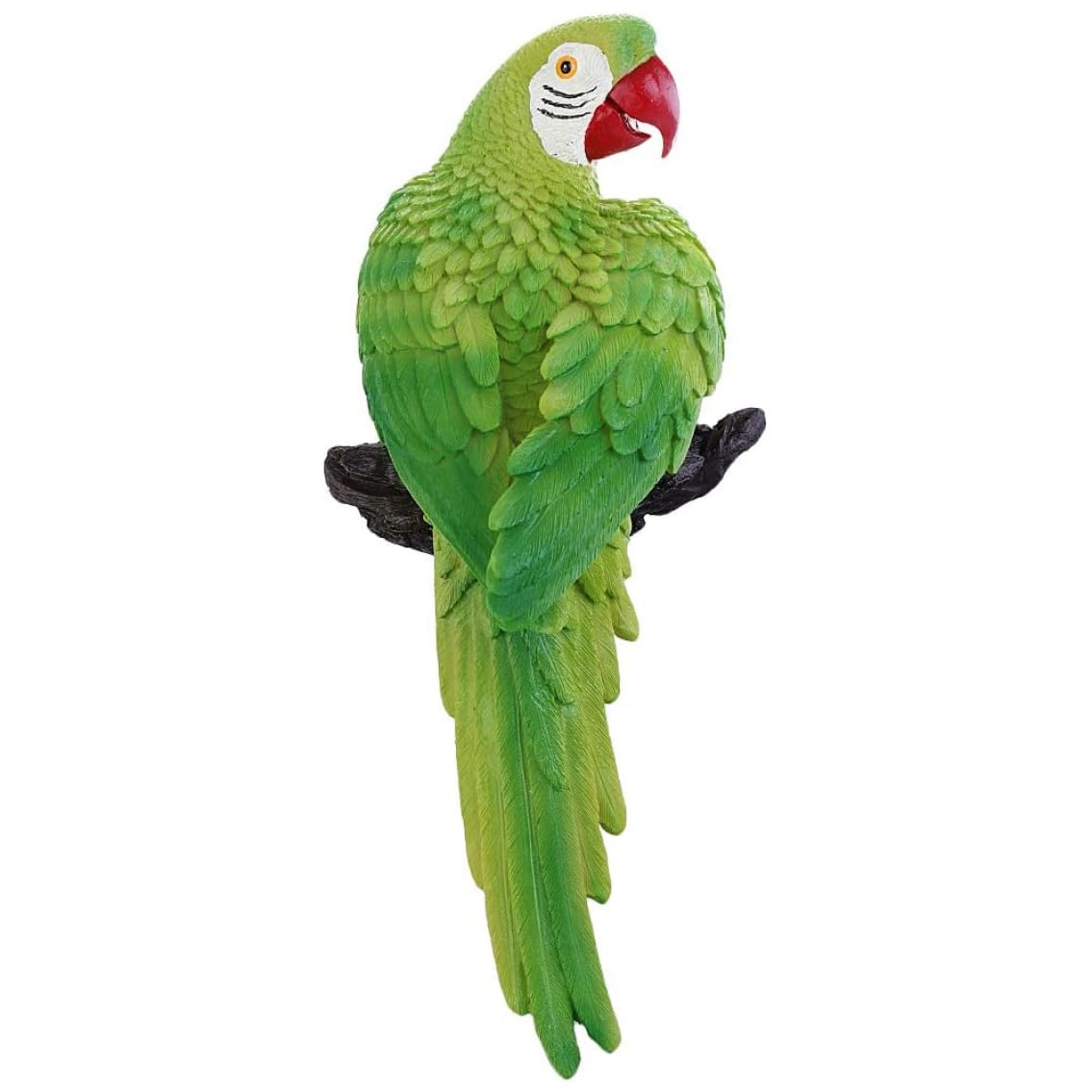 Statue de perroquet réaliste pour embellir un mur de jardin nu