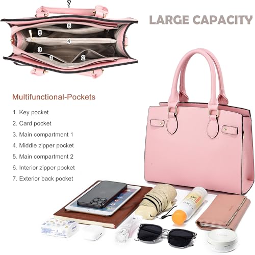 Image of DMICXEL Tote Bag Crossbody Purses for Women Shoulder Handbag PU Leather Top Handle Satchel Bags