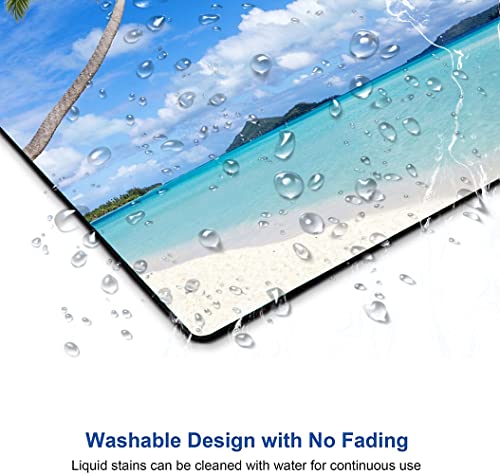 Armanza Tappetino Per Mouse, Motivo: Spiaggia, Lavabile, Quadrato, Per Computer Portatile Da Ufficio, In Gomma Antiscivolo, Per Mouse Wireless - 5