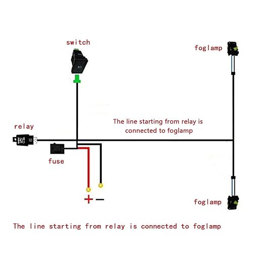 Miniatura 5 de H11 880 881 H9 H8 Lámpara de luz antiniebla Arnés de cableado Conector de cable con relé de 40 A e interruptor de encendidoapagado Kits apto para