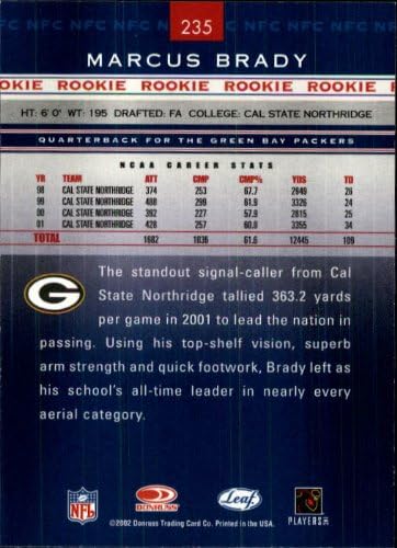 2002 Leaf Rookies and Stars #235 Marcus Brady RC