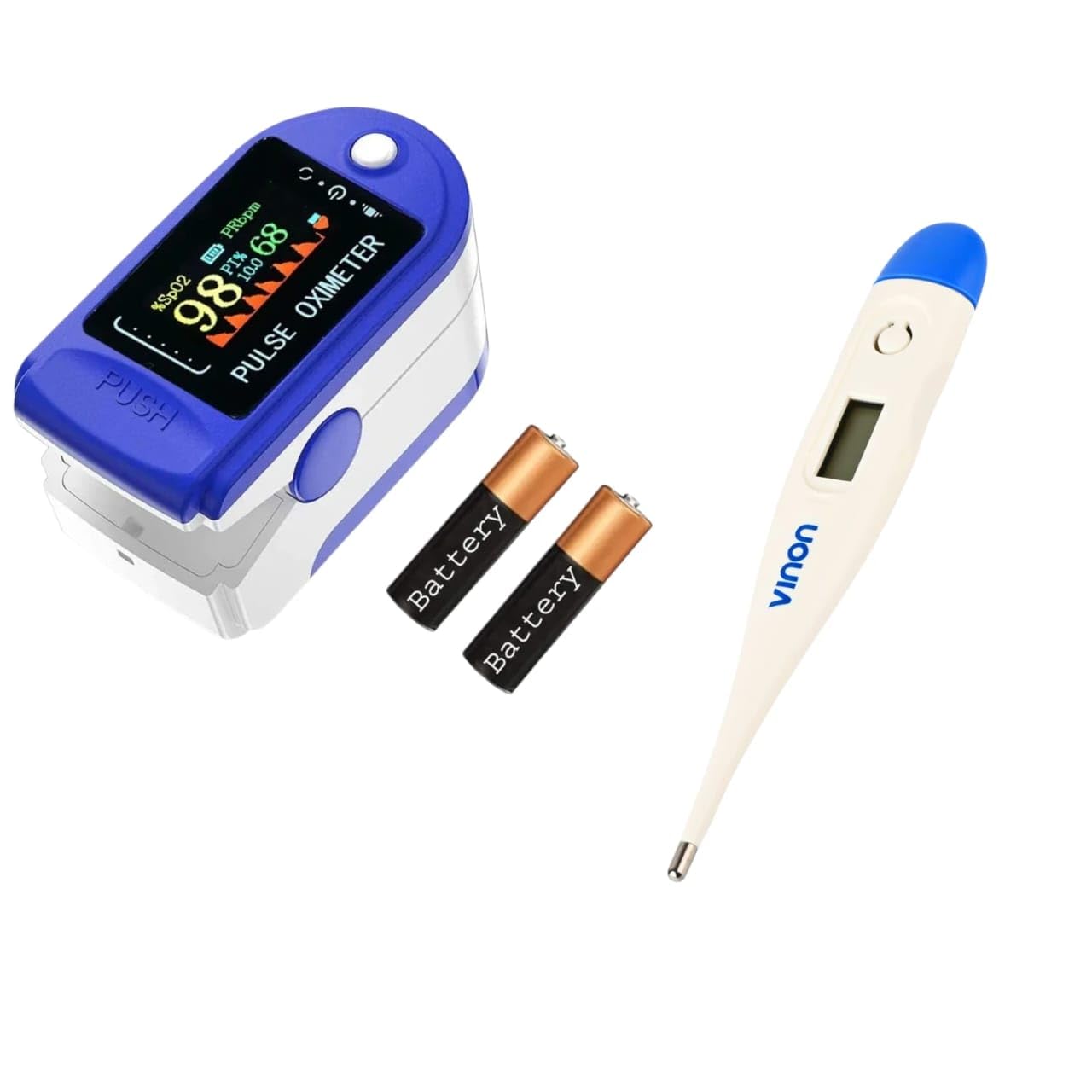 Fingertip Pulse Oximeter with OLED Display – Blood Oxygen Saturation (SpO2) & Pulse Rate Monitor, One-Button Operation, Auto Power Off, Portable for Home & Travel