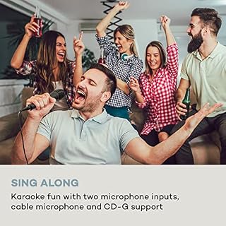 auna Arizona Sing Jukebox – Jukebox Compact et rétro avec Platine CD, Bluetooth, USB, MP3, Micro Filaire Inclus, Support… - Les Beatles, Paul McCartney, John Lennon, RIngo Starr, George Harrison auna Arizona Sing Jukebox - Jukebox Compact et rétro avec Platine CD, Bluetooth, USB, MP3, Micro Filaire Inclus, Support… – Image 7