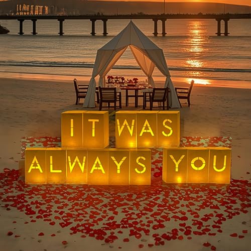 Image of It Was Always You Sign - It was Always You Sign Light Up Letters, Romantic Proposal Anniversary Decorations for Valentines Day Special Night
