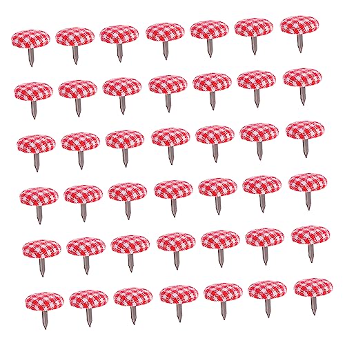 DOITOOL Two-Foot Studs for Crafting 50pcs Cloth-Wrapped Double-Legged Studs Rivets for DIY Decor