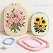 Framendino, 5 Pack Size Square Embroidery Hoops Plastic Cross Stitch Hoop Reusable Frames Rings for DIY Sewing Project(5 Colors2)