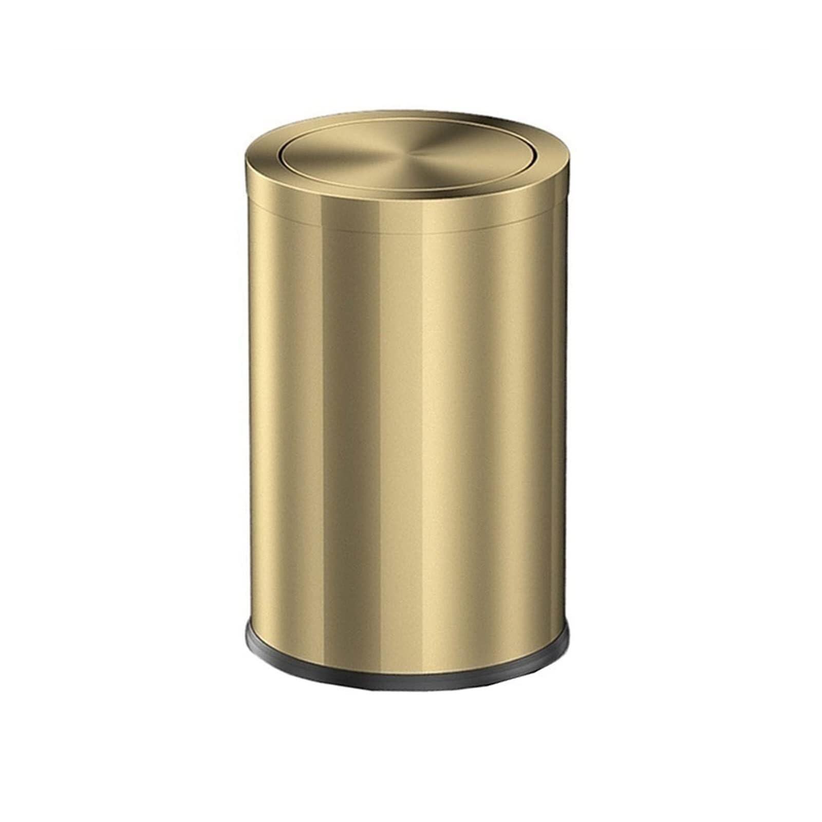 Cestino gettacarte Dorato da 9/15 Litri, Leggero in Acciaio Inox, con Coperchio Girevole, for la casa, Soggiorno, Camera da Letto, Cucina, gettacarte(9L)