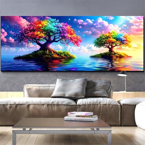 Kit diamond painting arbre de vie coloré à offrir en cadeau créatif fait main