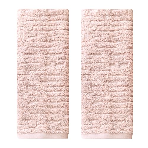 SKL Home CloudSoft 100% Cotton Luxury 2-Piece Hand Towel Set 600 GSM Ultra Plush & Absorbent Blush Pink