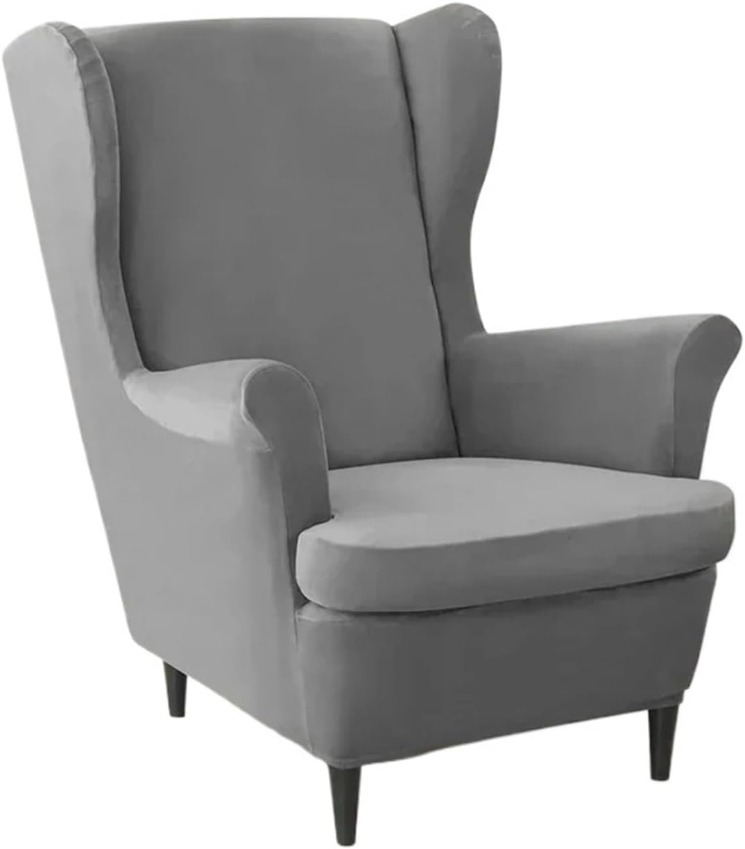 Wing Chair Slipcover 2pcs/Set Wingback Chair Covers Removable Wing Armchair Cover with Seat Cushion Elastic Sofa Slipcovers Living Room(Color 5)