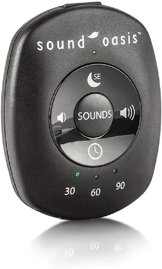Sound Oasis World's Smallest Portable Tinnitus Sound Machine - 24 Nature Sounds to Help Relax, Sleep, Mask Tinnitus, Block Noise & Concentrate