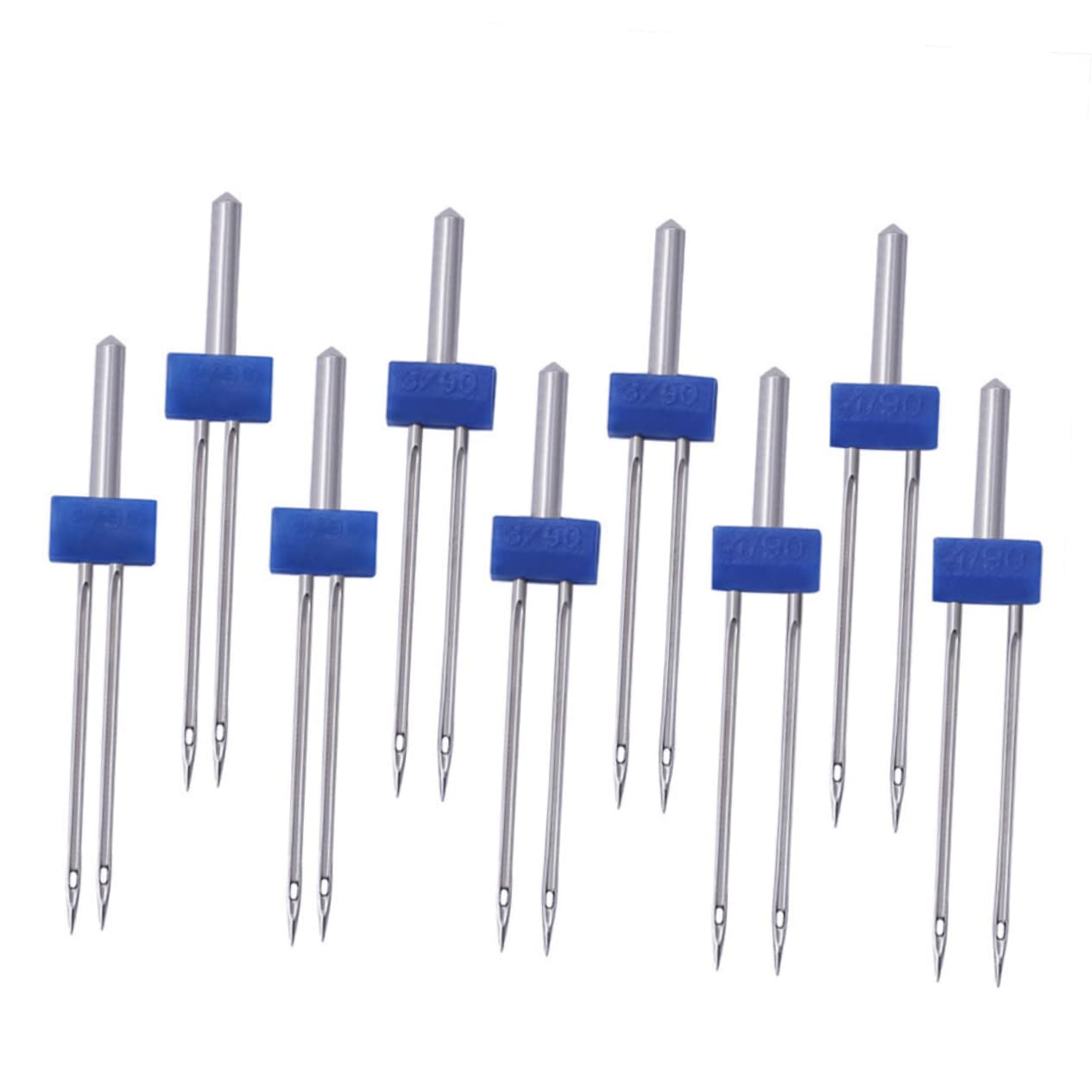 Aghi per Macchina da Cucire a Doppia Punta Blu 100 Pezzi C01-005-00171 | Metallo, 3mm, Sacchetto Singolo, Doppia Cucitura Simultanea, Uso Semplice