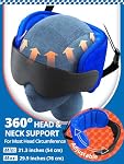 SARISUN Travel Pillow, Airplane Pillow with Sleep Eye Mask, 360° Support Headrest for Long Flight Road Trip, Stop Bobblehead Travel Essentials, Neck Pain Relief Airplane Head Strap, 2 Pack Black