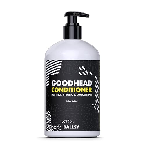Ballsy Acondicionador Goodhead, para cabello grueso, fuerte y liso, con árbol de té, argán, HIbiscus y aceite de oliva, 16 onzas líquidas
