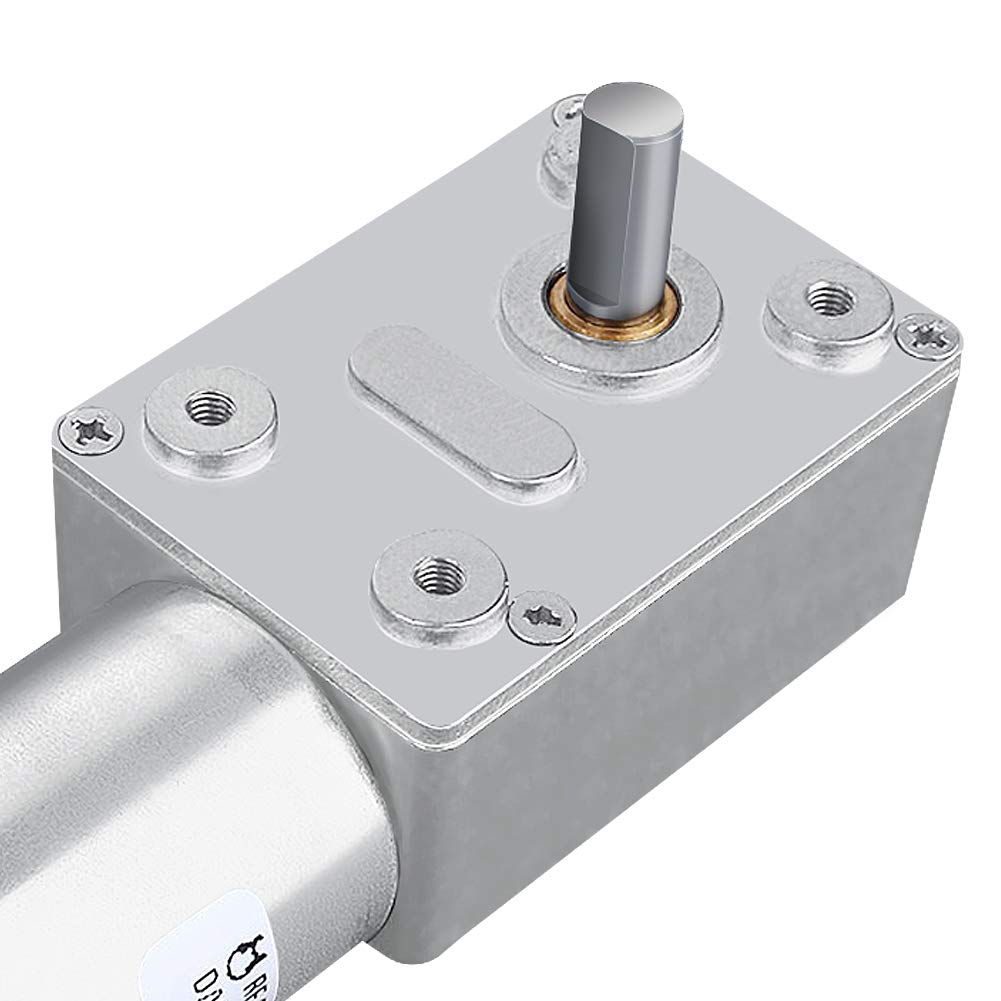 DC 12V Moteur Electrique de Réduction Réversible Turbine à Couple Elevé Boîte à Engrenages à Vis sans Fin(6RPM)