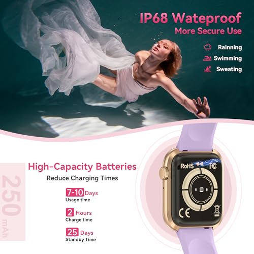 Image of Smart Watch for Men Women(Answer /Make Call), 1.83 inch Fitness Watch with Heart Rate /Blood Pressure /Blood Oxygen, Pedometer, Sleep Tracker,120+ Sport Modes, IP68 Waterproof Fitness Tracker for Android iOS
