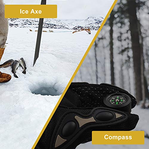 Yeacool Survival Shovel, Camping Folding Shovels, Military Spade Multitool, Tactical Trench Tool, With Pickaxe, Molle Bag, Foldable, For Digging, Metal-Detecting, Off Roading, Emergency And Outdoor #TOP5