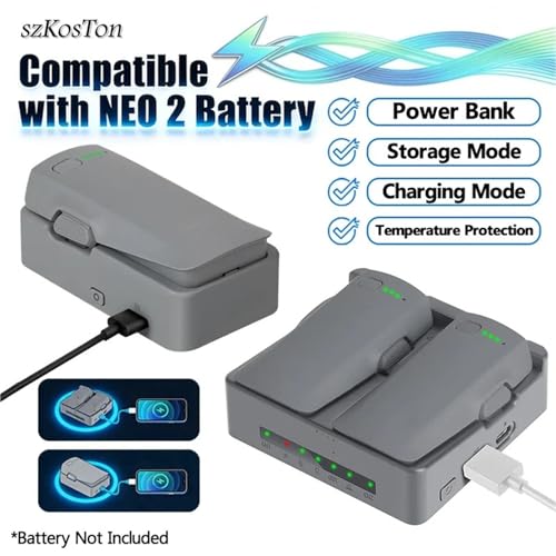 Chargeur Rapide DJI Neo 2 avec Affichage LED et Câble Type C Accessoire Drone - 2