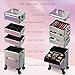 Yueieoun 5 in 1 Rolling Makeup Case, Cosmetology Case on Wheels Travel Make up Train Case Nail Cart Makeup Organizer Cosmetic Storage Box Cases Extra Large Trolley Truck with 360° Swivel Wheels, Pink