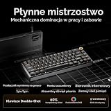 Dierya DK68E klawiatura gamingowa, 60% Gasket, mechaniczna klawiatura z przyciskiem, RGB Hot Swap, liniowe przełączniki Creamy, Compact 66 klawiszy Anti-Ghosting, układ QWERTY-US, czarna