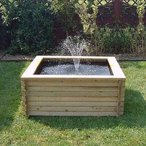 Norlogs SQUARE RAISED GARDEN POOL 60 GALLON + LINER + PUMP FISH POND TANK EASY DIY