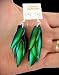 Jewel Beetle Bug Insect Wings Iridescent Blue Green Earrings New