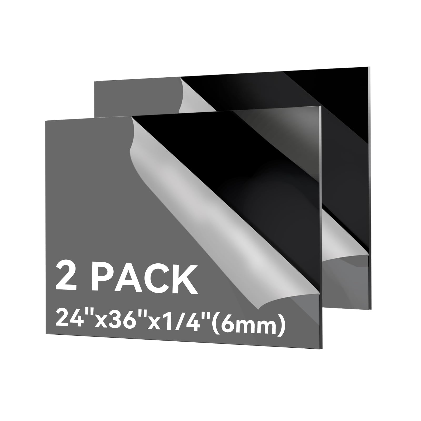 black plexiglass sheets 1/4 inch thick-24 x36 acrylic sheets,pack of 2-easy to cut with saw or drill, ideal for signs,crafting & home projects