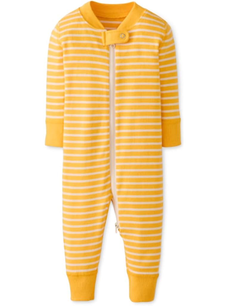 Yellow Hanna Andersson Striped 2-Way Zip Sleeper (Infant/Toddler)