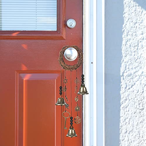 Prefdo Hexenglocken für Türknauf zum Schutz, 2-teiliges Hexen-Windspiel-Set, Kranz, handgefertigt, Wicca-Dekoration für Zuhause, Türknauf, Segensgeschenke für Frauen