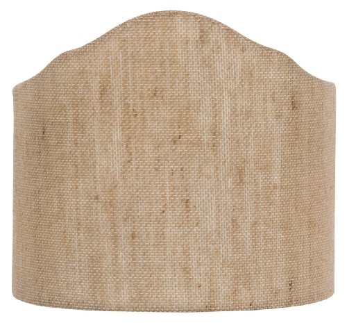 Upgradelights Wall Sconce Clip on Shield Lamp Shade Half Shade Natural Beige Linen Clips Onto Bulb