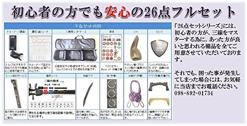 Amazon.co.jp: 三線 ペグカラクイ三線 人工皮 初心者用26点フル