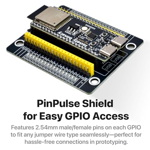 Image of Lonely Binary ESP32-S3 N16R8 PinPulse Shield GPIO LED 16MB for Arduino IDE | WROOM-1, 8MB PSRAM, dual-core 240MHz; WiFi + BT 5.0 LE; dual USB-C; visual per-GPIO LEDs, dual M /F headers; FPC display