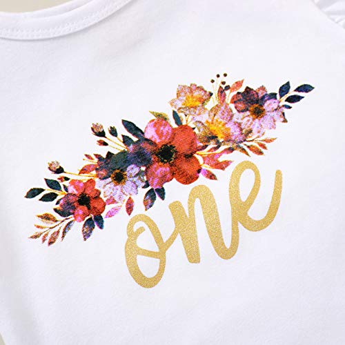 Younger Tree Baby Girls 1St Birthday Outfit Mermaid/Flowers Romper Sequin Bowknot Tutu Skirt Set One Years Old Clothes Birthday Gifts (Flower, 12-18 Months)… #TOP4