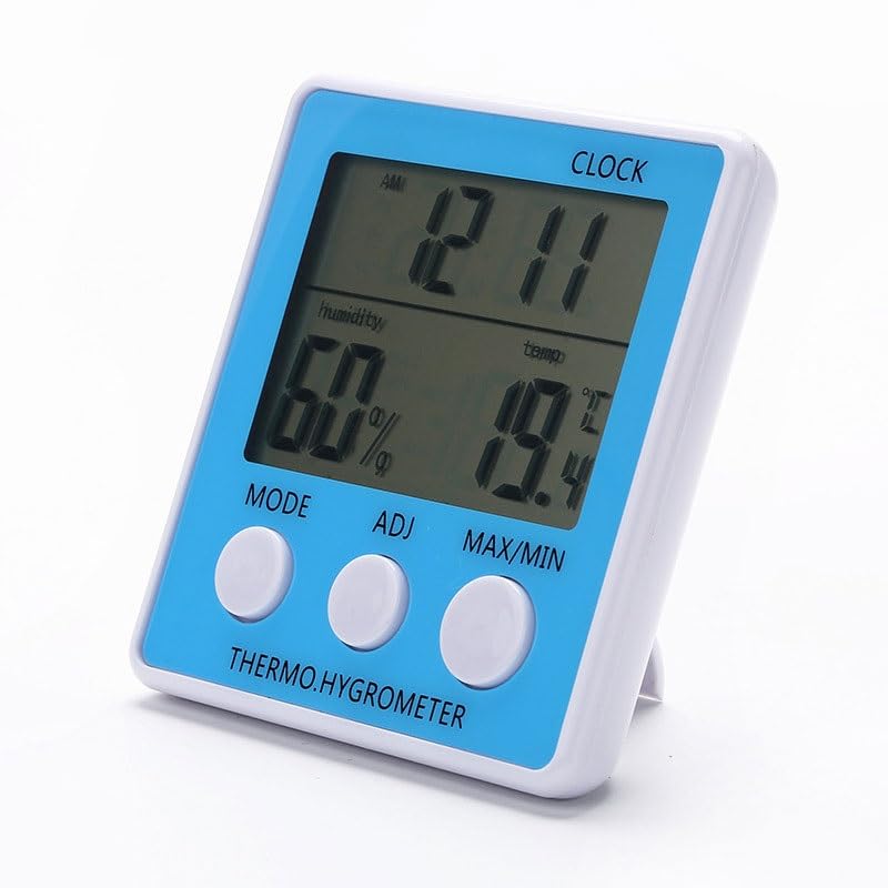 ABS Indoor Electronic Thermometer Hygrometer with Clock Household Temperature Humidity Meter