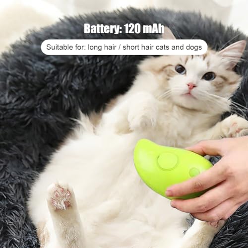 Escova Steamy Cat, Escova Vaporizador para Gatos, Pente Stea- Autolimpante Multifuncional 3 Em 1, Ma