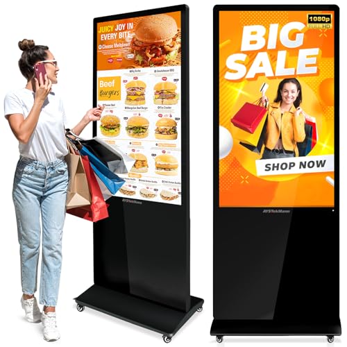 Image of 43 inch Digital Signage Displays, 2K LCD Touch Screen Floor Standing Digital Signage, Indoor Digital Adverstising Kiosks with HDMI Input, Android 11(2+32GB)