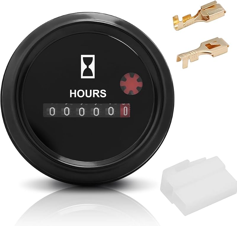 Horímetro mecânico redondo Ejoyous 12–36 V CA/CC para barco, carro, ATV, UTV e gerador
