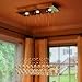 Saint Mossi 3-Lights Modern Chandelier Lamp K9 Crystal Chandelier Light Fixture,Modern Flush Mount Ceiling Light Fixture,Raindrop Chandelier Modern Pendant Light Fixture,H33 x W10 x L25