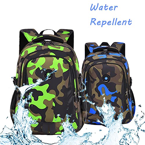 Image of Ladyzone Camo School Backpack Lunch Box Set Lightweight Schoolbag Travel Camp Outdoor Daypack