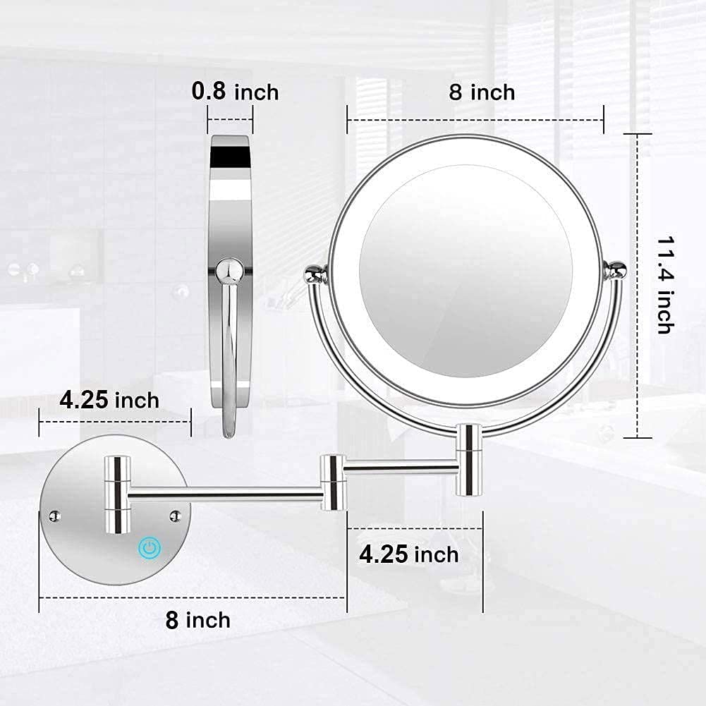 Specchio cosmetico for trucco da parete 5X 8 bifacciale