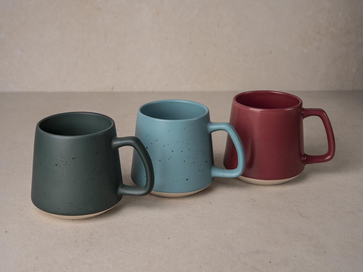 Teemando Cha Cult - Tazza Belize in gres opaco, 3 pezzi, 0,35 l, altezza 8,8 cm, diametro 7,2 cm