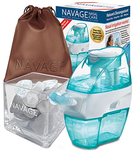 Navage Nasal Care Designer Bundle: Navage Nose Cleaner with 20 SaltPods, SaltPod Cube, and Travel Bag. 145.85 if Purchased Separately. You Save 28.90. for Improved Nasal Hygiene. (Burgundy)