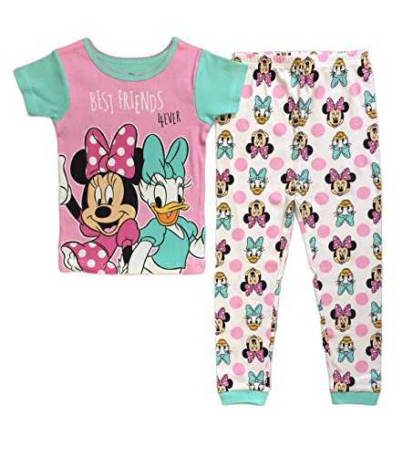 AME Disney Minnie & Daisy Little Girls 2 Piece Cotton Pajama Set (3T)
