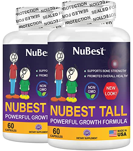 Image of NuBest Tall | Support Bone Strength, Bone Health, Enhanced Immune and Whole Body Wellness with Calcium, Collagen, and Herbs for Ages 5+ & Teens | Pack 2 | 2 Months Supply