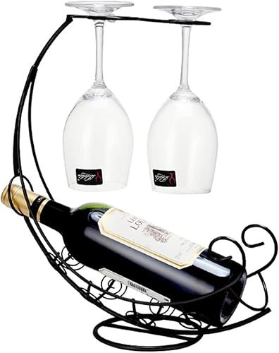 Homya Estante de metal para botellas de vino de mesa, organizador vertical elevado para exhibir copas de vino, mesa de comedor ofrece copas de vino