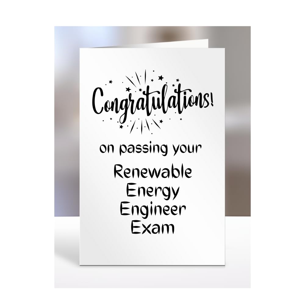 Congratulations on passing your Renewable Energy Engineer exam card, gifts for men, women, friend, colleague, boss, manager, presents for christmas, A5-244c_111