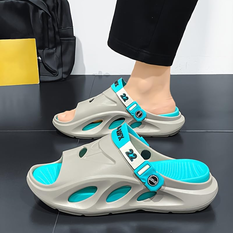 Men's Fashion EVA Slides, Non Slip Quick-Drying Open Toe Slippers for Indoor Outdoor Walking, Men's Summer Beach Slides3