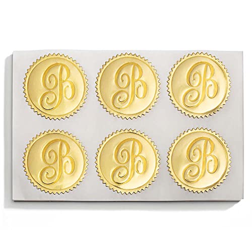 PaperDirect Deluxe Embossed Letter B Monogram Foil Certificate Seals, 2 Inch, Self Adhesive, 100 Count, Embossed Seals for Certificates, Achievement Awards, Stationery - Thumbnail 2