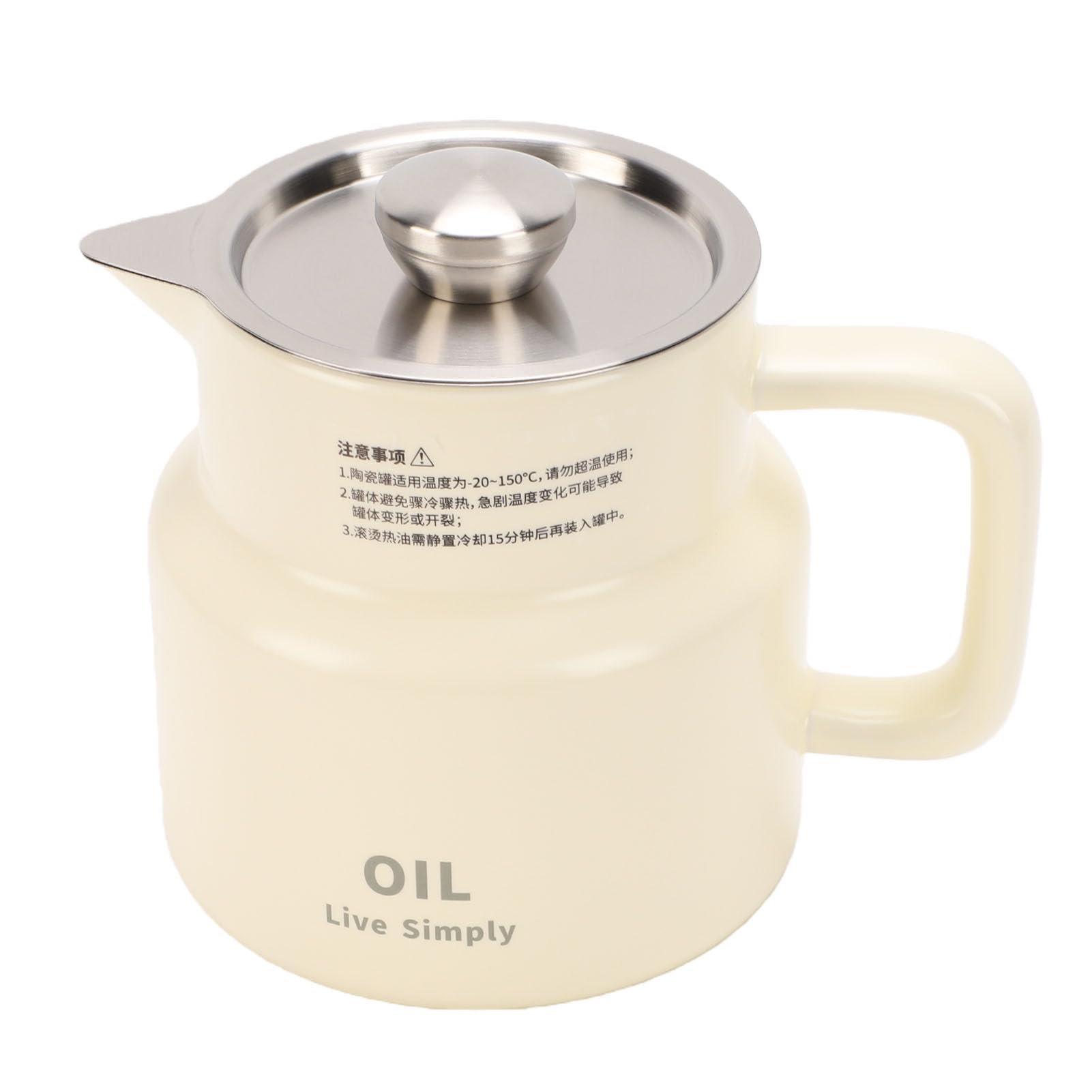 Recipiente de Grasa para Cocina, Recipiente de Almacenamiento de Aceite de Acero Inoxidable de Cerámica de 1500 Ml, de Grasa para Tocino, de con Tapa de Colador de Malla Fina Desmontable,