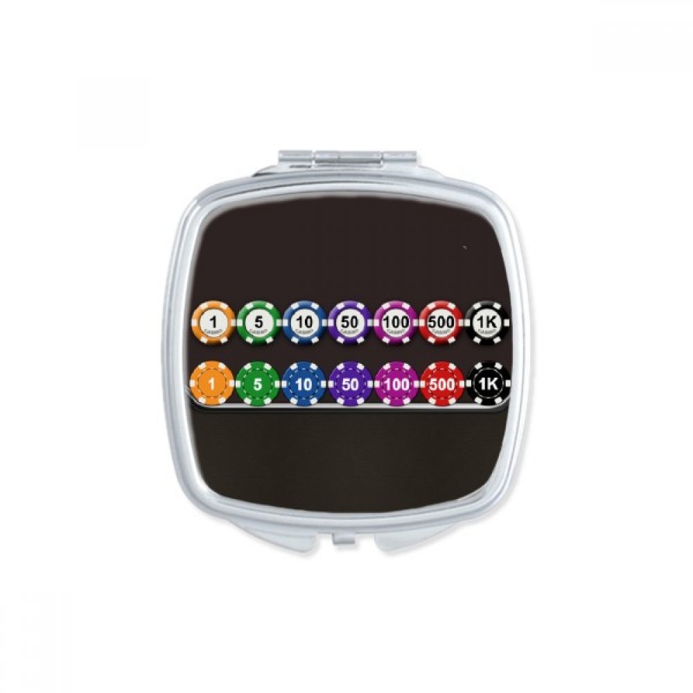 Miroir compact de poche dés de casino mignon et carré pour maquillage